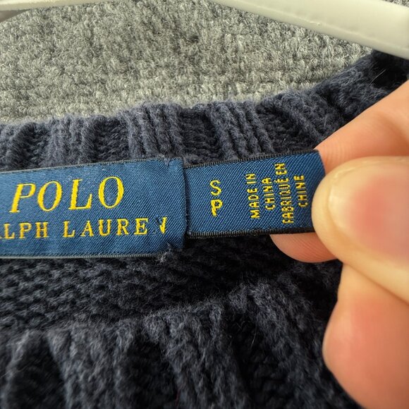 Polo Ralph Lauren Flag Sweater Navy Blue USA Stars Stripes Small Knit Pullover - Picture 13 of 16